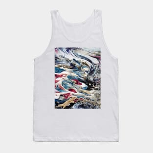 Abstract, Marble, Watercolor, Colorful, Vibrant Colors, Textured Painting, Texture, Gradient, Wave, Fume, Wall Art, Modern Art Tank Top